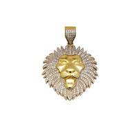 Lion Head CZ Pendant (14K).