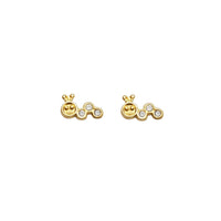 Little Worm CZ Stud Earrings (14K)