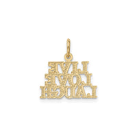 Live, Love, Laugh Talking Pendant yellow (14K) back - Popular Jewelry - New York