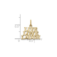 Live, Love, Laugh Talking Pendant jòn (14K) echèl - Popular Jewelry - Nouyòk