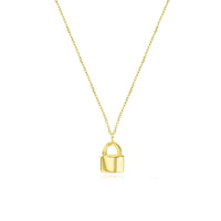 Cable-Link Lock Necklace (14K)