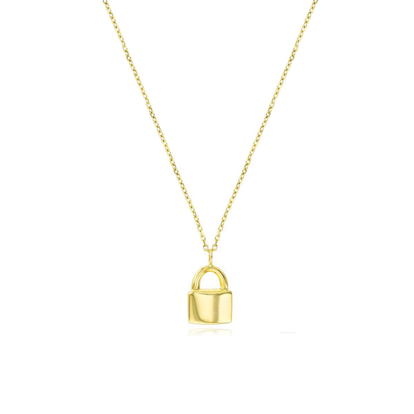 Cable-Link Lock Necklace (14K)