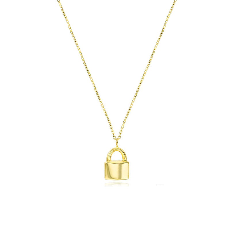 Cable-Link Lock Necklace (14K)