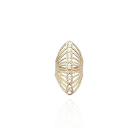 Long Finger Cocktail CZ Ring (14K)