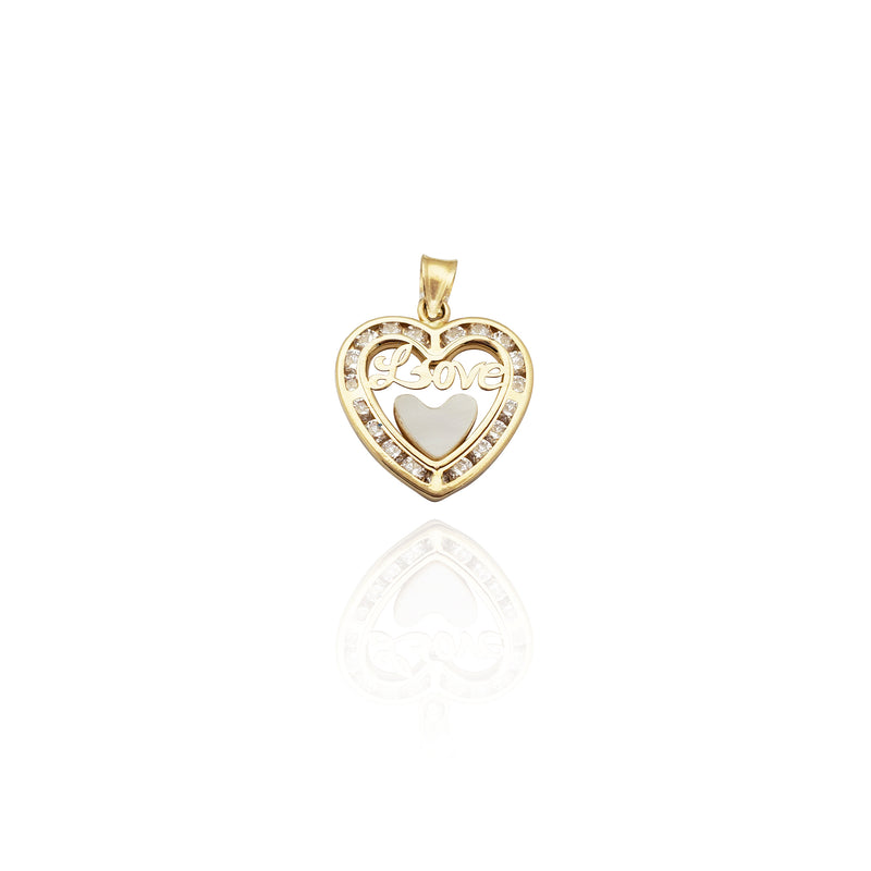 Love Double Heart CZ Pendant (14K) New York Popular Jewelry