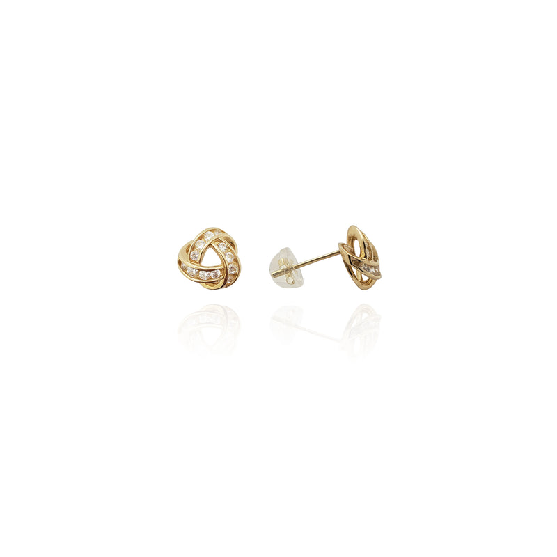 Love Knot CZ Earrings (14K) New York Popular Jewelry