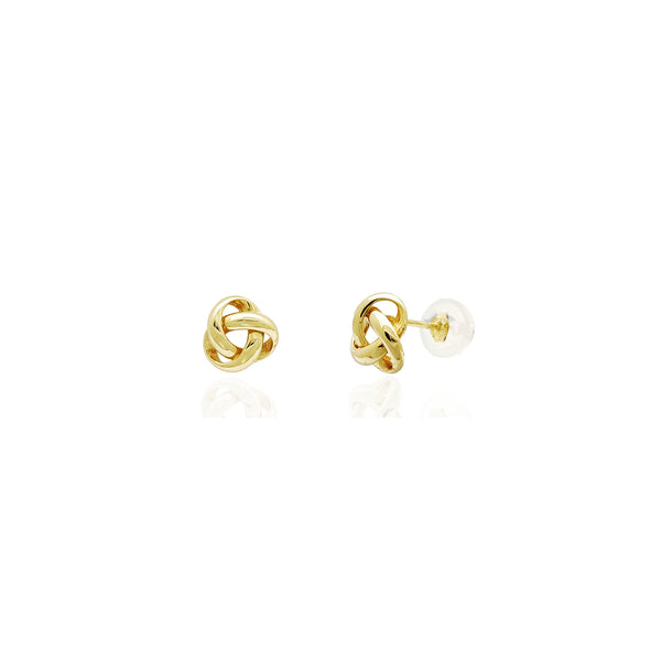 Love Knot Stud Earrings (14K) 14 Karat Yellow Gold, Popular Jewelry New York