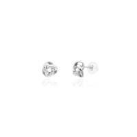 Love Knot Stud Earrings (14K) 14 Karat White Gold, Popular Jewelry New York