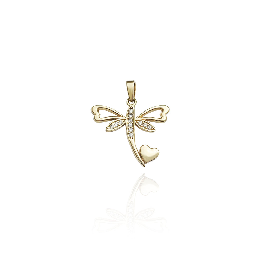 Lovey Dragonfly CZ Pendant (14K)