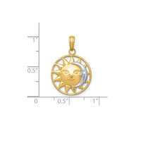 Two-Tone Crescent Moon & Sun Pendant (14K)