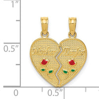 Break Apart "Mother & Sister" Heart Pendant (14K)