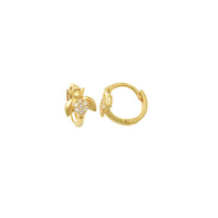 Yellow Gold CZ Bee Huggie Earrings (14K)