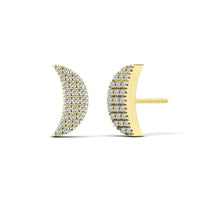 Diamond Crescent Moon Stud Earrings (14K)