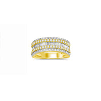 [7.9mm] Diamond Baguettes & Round Wedding Band Ring (14K)