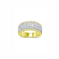 [10mm] Diamond Baguettes & Round Wedding Band Ring (14K)