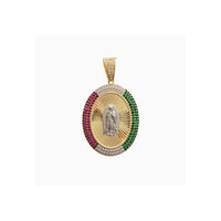 Pave Border Guadalupe Pendant (14K)