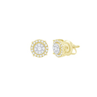 Diamond Cluster Round Stud Earrings (14K)