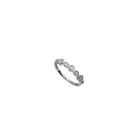 立方氧化锆锯状滚边结婚戒指（10K）