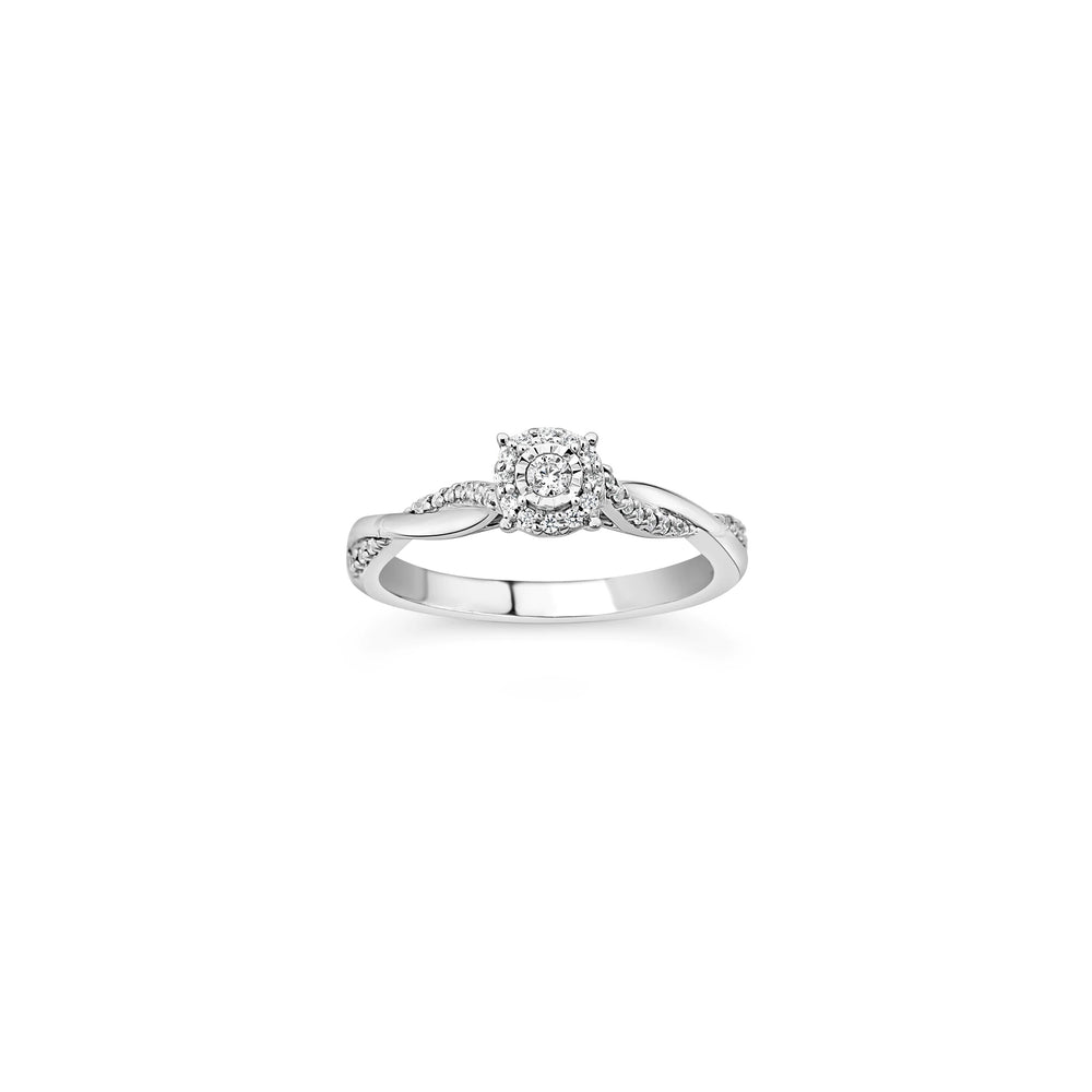 Diamond Twist Engagement Ring (14K)