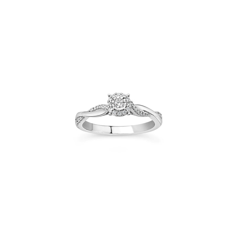Diamond Twist Engagement Ring (14K)
