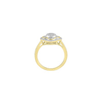 Dvobojni dijamantni zaručnički prsten s četiri djeteline (14K)