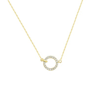 Diamond Hoop Necklace (14K)
