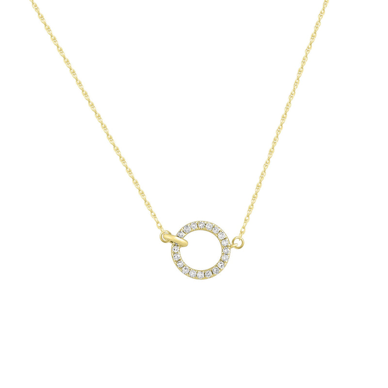 Diamond Hoop Necklace (14K)