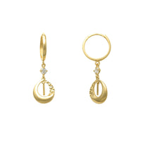 Zirconia Open Tear Drop Earrings (14K) Popular Jewelry New York