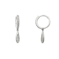 Zirconia Drop-Shape Huggie Earrings (14K) Popular Jewelry New York