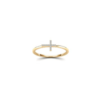 Diamond Sideways Cross Ring (14K)