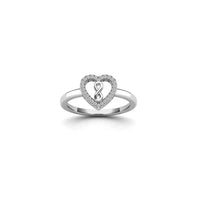 Кольцо с бриллиантовым сердцем бесконечности (14K)
