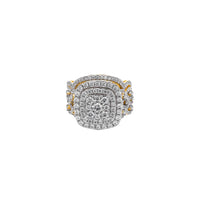 Diamond Cluster Two-Piece-Set Cushion Halo Engagement Ring (14K)