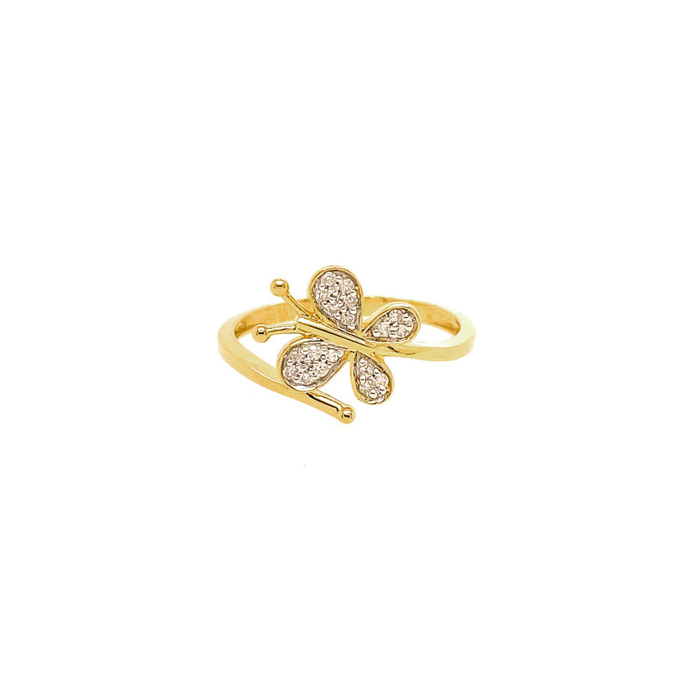 Diamond Bypass Butterfly Ring (14K)
