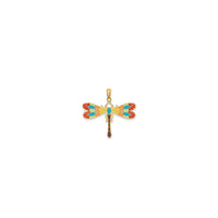 Multi-Color Enamel Dragonfly Charm (14K)