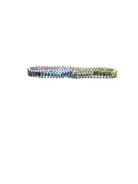 Multi-Color Marquise Tennis Bracelet (Silver)
