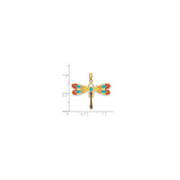 Multi-Color Enamel Dragonfly Charm (14K)