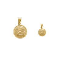 Liontin Medali Malaikat Bayi yang Bijaksana (14K) Popular Jewelry NY