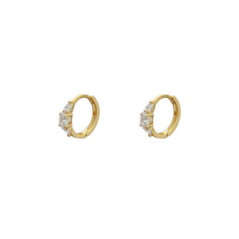 Marquise Stone-Set Huggie Earrings (14K) Popular Jewelry New York
