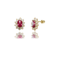 Marquise Flower Stud Earrings (14K) 14 Karat Yellow Gold, Popular Jewelry New  York