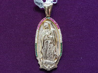 Virgin Mary "Lady of Guadalupe" Kolye 14K - Lucky Diamond 恆福 珠寶 金 行 New York City 169 Canal Street 10013 Zərgərlik mağazası Playboi Charlie Chinatown @luckydiamondny 2124311180