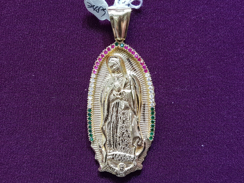 Virgin Mary "Lady of Guadalupe" Pendant 14K - Lucky Diamond 恆福珠寶金行 New York City 169 Canal Street 10013 Jewelry store Playboi Charlie Chinatown @luckydiamondny 2124311180