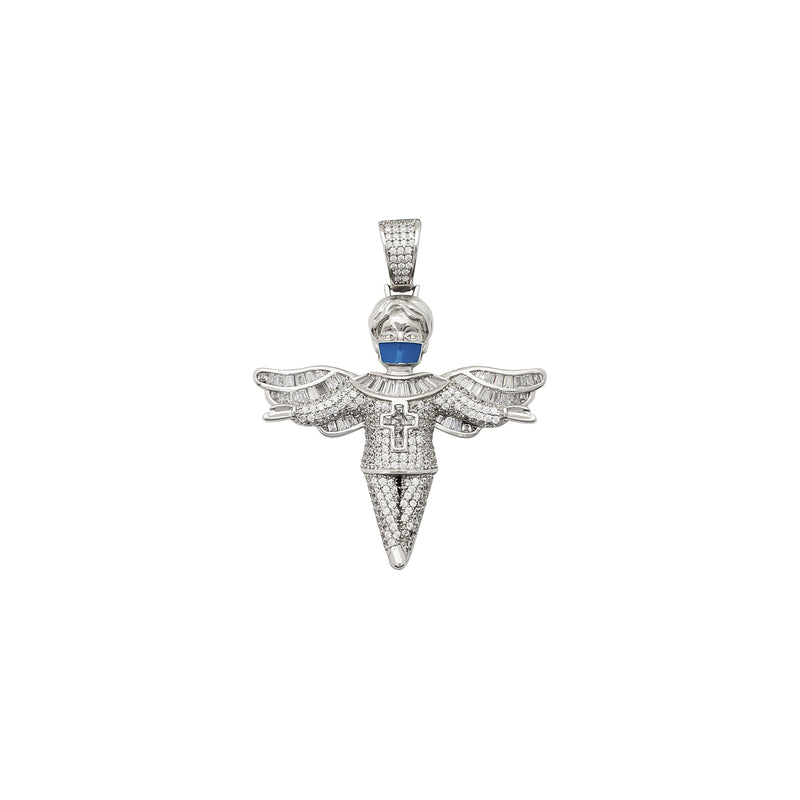 Masked Angel CZ Pendant (Silver)