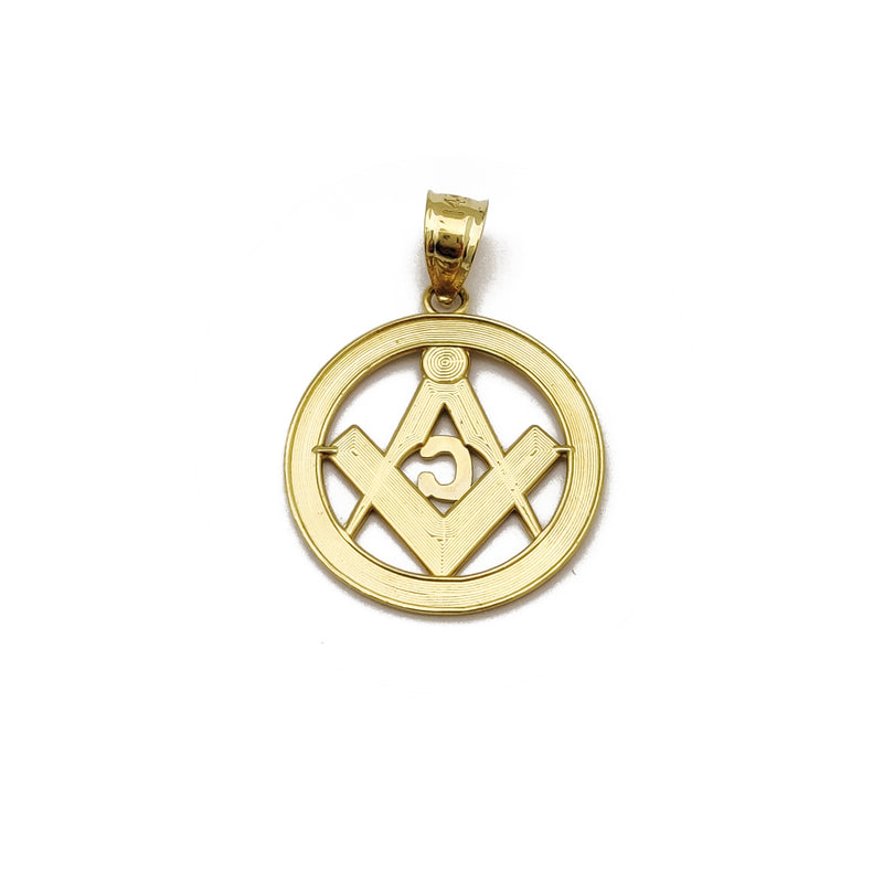 [Masonic] Compass & Square Mason Medallion Pendant (14K) Popular Jewelry New York