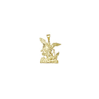 आकार छोटा मैट-फिनिश डायमंड कट्स सेंट माइकल लटकन (14K) Popular Jewelry न्यूयॉर्क