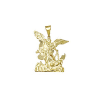 အရွယ်အစားကြီးသည့် Matte-finish စိန်ဖြတ်တောက်ခြင်း Saint Michael Pendant (14K) Popular Jewelry New York
