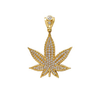 Medium Size Pave Cannabis Leaf Pendant (14K) Popular Jewelry New York