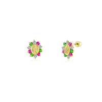 Virgin Mary Stud Earrings (14K)