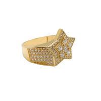 Mikropaves dubultzvaigžņu gredzens (10K) Popular Jewelry NY