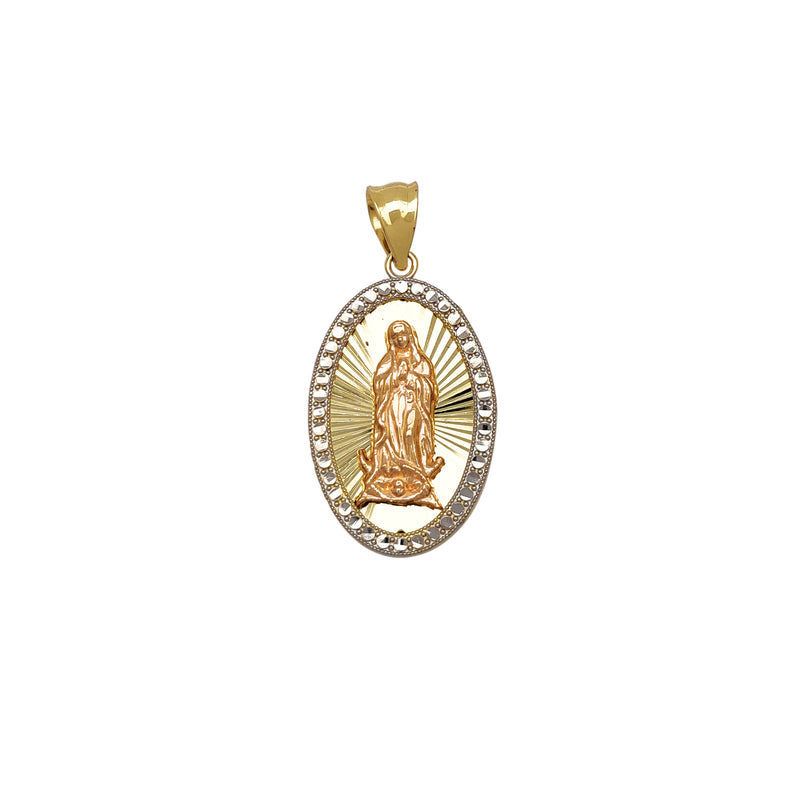 Migrained Oval Virgin Mary Pendant (14K) Popular Jewelry New York