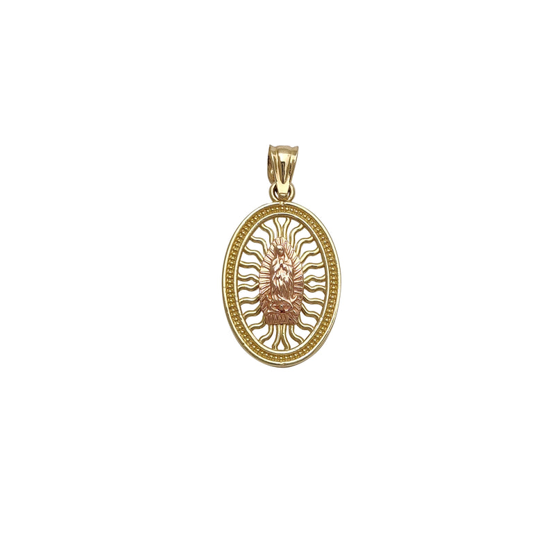Milgrained Oval Frame Virgin Mary Pendant (14K) Popular Jewelry New York
